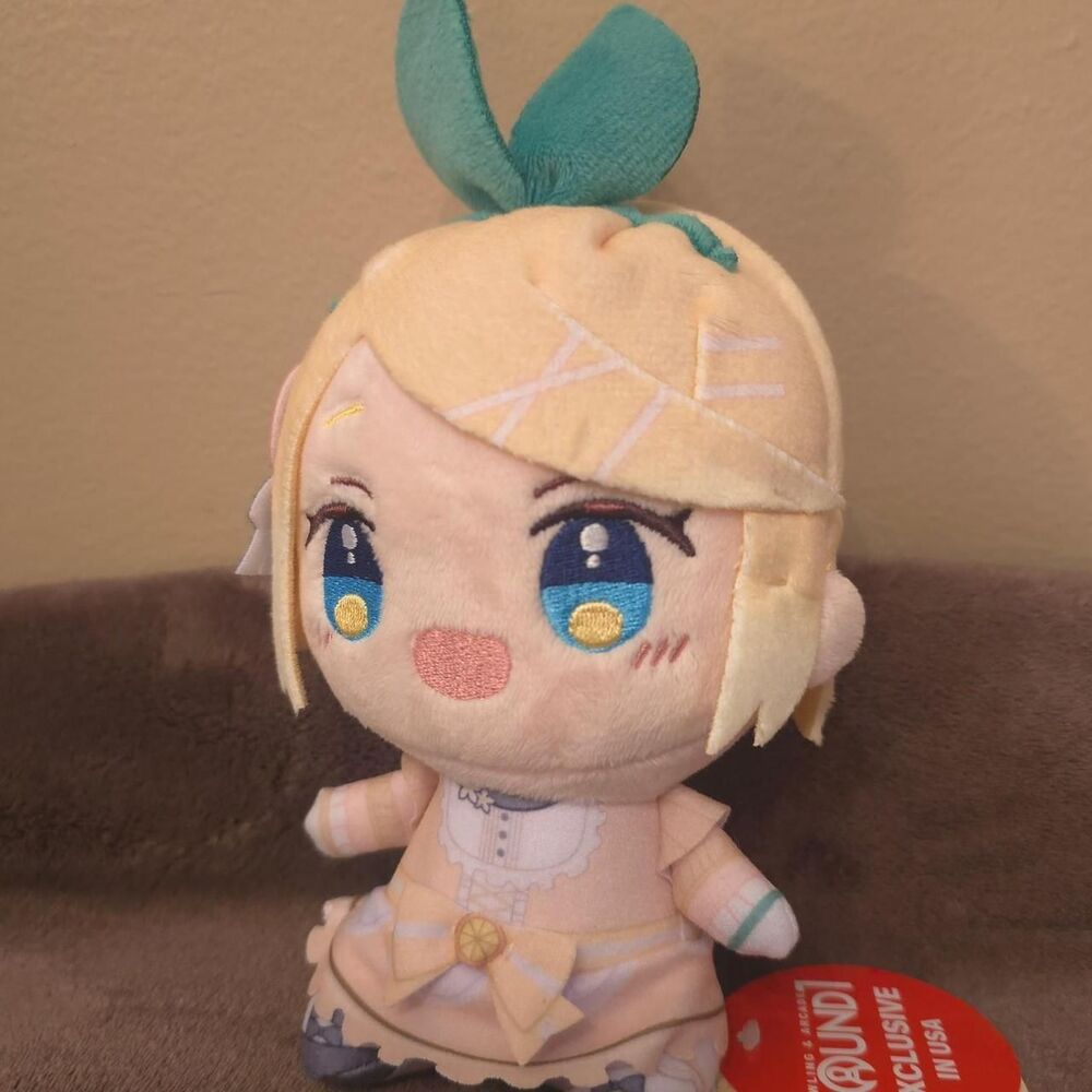 Citrus Kagamine Rin 6.3” Vocaloid x Round1 Exclusive Plush, New With Tags - Picture 4 of 5